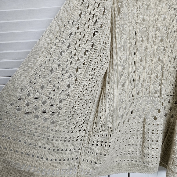 Charter Club Women's Tan Open Knit Cardigan Sweater Size L - Picture 5 of 9